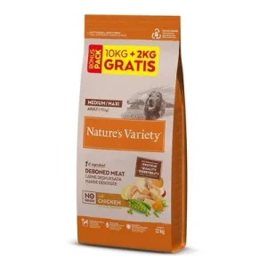 Nature's Variety 12 kg pienso para perros: 10 + 2 kg ¡gratis! No Grain Adult Medium/Maxi pollo de corral (10 + 2 kg ¡gratis!)