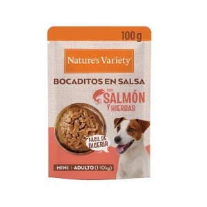 Nature's Variety Bocaditos Salmón Sobre en Salsa para perros adultos mini