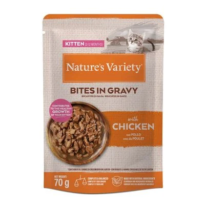 Nature's Variety Kitten Bites en salsa 28 x 70 g Pollo