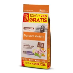 Nature's Variety No Grain Medium/Maxi Adult pavo 10 kg + 2 kg gratis