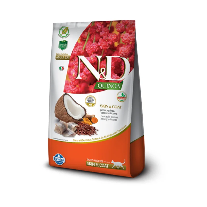 N&D Gato Quinoa Skin Coat Peixe 1,5 KG