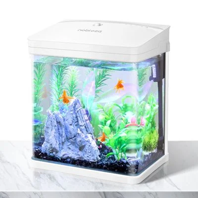 Nobleza Pez Acuario de cristal con cubierta y luces LED 7L
