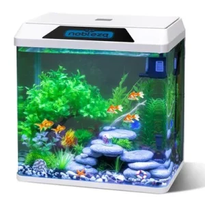 Nobleza Pez Acuario de cristal con cubierta y luces LED