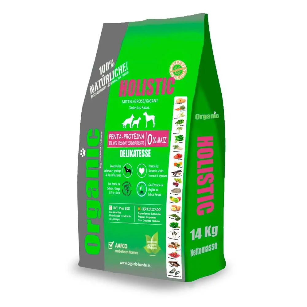 ORGANIC Holistic | Alimento holistico para perros | Razas grandes y medianas 12,5kg | 5kg | 1kg