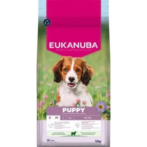 Pack Ahorro: Eukanuba 2 x 12/15 kg o 2 x 3 kg Puppy Small & Medium Breed cordero y arroz (2 x 12 kg)
