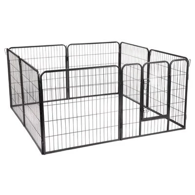 Parque metálico para cachorros y mascotas 8 piezas de 80 x 80 cm (L x Al)