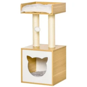 PawHut Árbol para Gato 35x35x81 cm Roble 1 Article