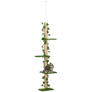 PawHut Árbol para Gato 37x21x242 cm Verde 1 Article