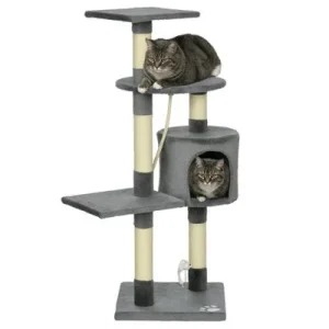 PawHut Árbol para Gato 40x40x116 cm Gris Oscuro 1 Article