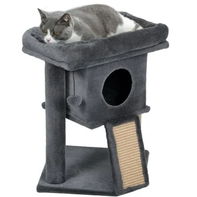 PawHut Árbol para Gato 40x40x57 cm Gris Oscuro 1 Article