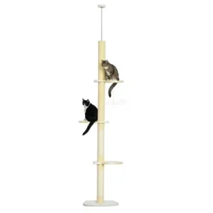 PawHut Árbol para Gato 47x34x260 cm Amarillo 1 Article