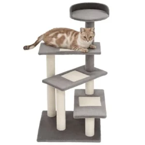 PawHut Árbol para Gato 48.5x48.5x100 cm Beige y gris 1 Article