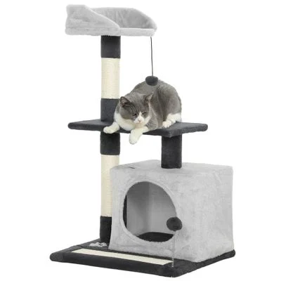 PawHut Árbol para Gato 48x40x85 cm Gris Claro y Negro 1 Article
