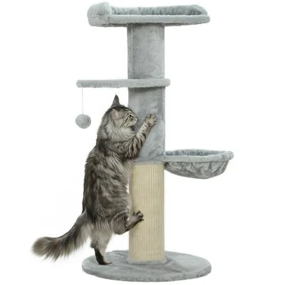PawHut Árbol para Gato 48x48x103.5 cm Gris Claro 1 Article