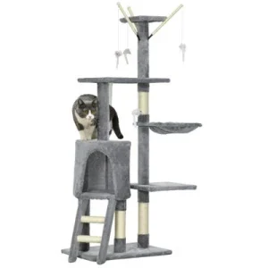 PawHut Árbol para Gato 50x35x134.2cm Gris 1 Article