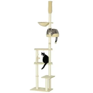 PawHut Árbol para Gato 54x34x250 cm Beige 1 Article
