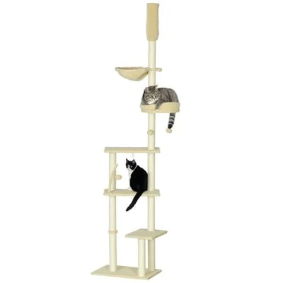 PawHut Árbol para Gato 54x34x250 cm Beige 1 Article