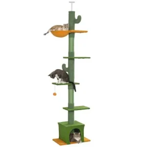 PawHut Árbol para Gato 55x34x275 cm Verde 1 Article