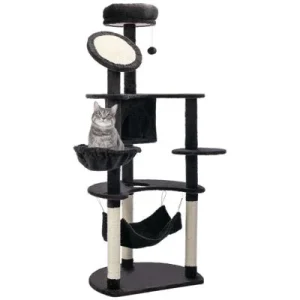 PawHut Árbol para Gato 64.5x50.5x153 cm Gris Oscuro 1 Article