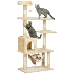 PawHut Árbol para Gato 70x40x152 cm Beige 1 Article