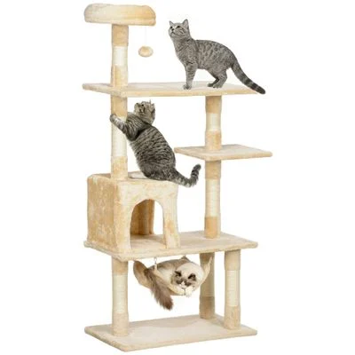 PawHut Árbol para Gato 70x40x152 cm Beige 1 Article