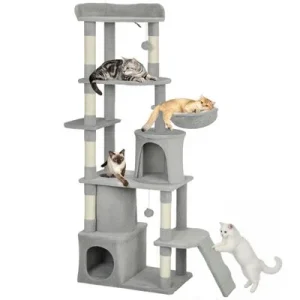 PawHut Árbol para Gato Gris Claro