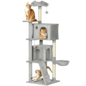 PawHut Árbol para Gato Gris Claro