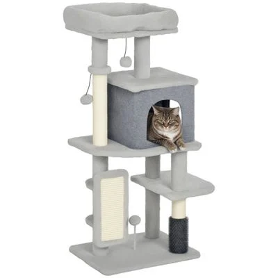 PawHut Árbol para Gato Gris Claro