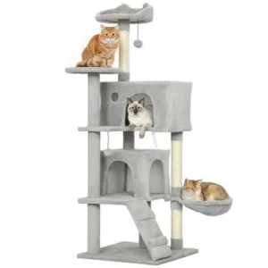 PawHut Árbol para Gato Gris Claro