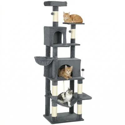 PawHut Árbol para Gato Gris Oscuro