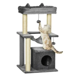 PawHut Árbol para Gatos 48x48x90 cm Gris 1 Article