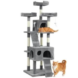 PawHut Árbol Rascador Gato Gris