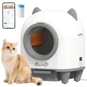 PawHut Arenero Gatos Autolimpiable 55.5x51x60 cm Blanco 1 Article