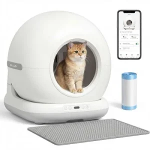 PawHut Arenero Gatos Autolimpiable 58.1x47.5x53 cm Blanco 1 Article