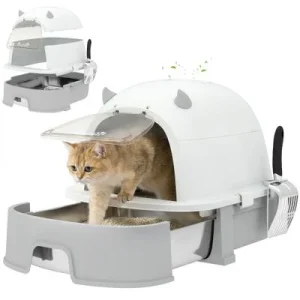 PawHut Arenero para Gato 52x42x39 cm Gris 1 Article