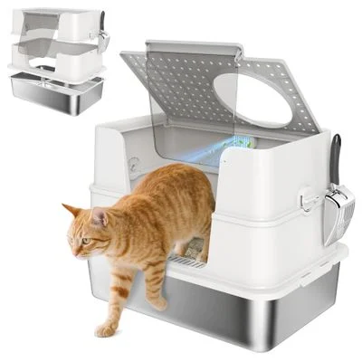 PawHut Arenero para Gato 60.2x40.2x44.5 cm Gris Claro 1 Article