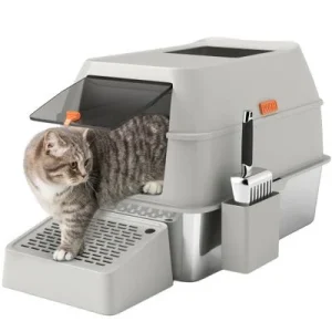 PawHut Arenero para Gato 60.2x40.5x40.5 cm Gris Claro 1 Article