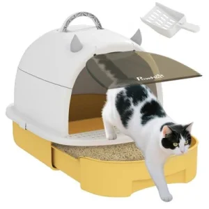 PawHut Arenero para Gato Amarillo