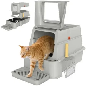 PawHut Arenero para Gato Gris Claro