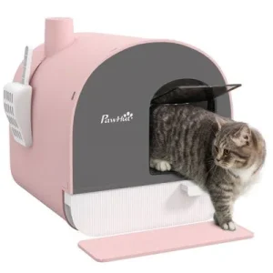 PawHut Arenero para Gato Rosa