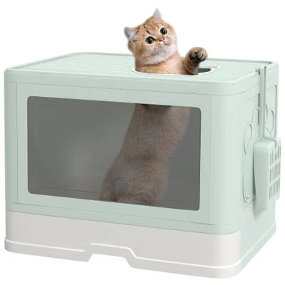 PawHut Arenero para Gato Verde