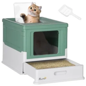 PawHut Arenero para Gato Verde