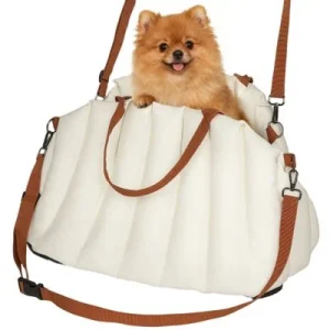 PawHut Asiento Coche Perro 50x30x31 cm Crema 1 Article