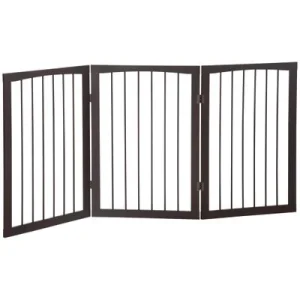 PawHut Barrera de Seguridad 160x1.2x76 cm Café 1 Article