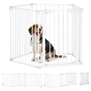 PawHut Barrera de Seguridad Blanco