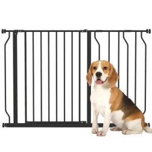 PawHut Barrera de Seguridad Negro