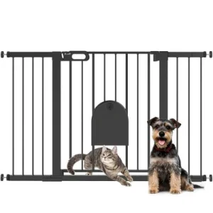 PawHut Barrera de Seguridad Negro