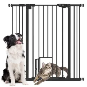 PawHut Barrera de Seguridad Negro