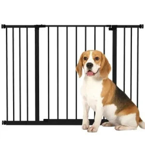 PawHut Barrera de Seguridad Negro