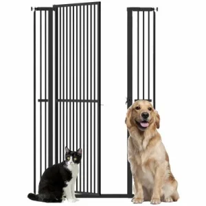 PawHut Barrera de Seguridad Negro